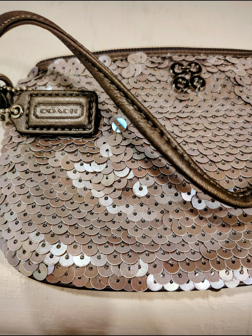 Coach Sequin Wristlet - Champagne Metallic 2010